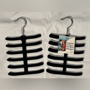 4 NEW TIE BELT HANGERS HUGGABLE HANGERS VELVET WRAPPED HANGERS 6 DOUBLE BARS